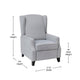 Gray |#| Push Back Wing Back Pocket Spring Recliner in Gray with Side Accent Nail Trim