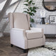 Cream |#| Push Back Wing Back Pocket Spring Recliner in Cream with Side Accent Nail Trim