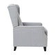 Gray |#| Push Back Wing Back Pocket Spring Recliner in Gray with Side Accent Nail Trim