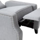 Gray |#| Push Back Wing Back Pocket Spring Recliner in Gray with Side Accent Nail Trim