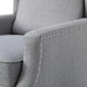 Gray |#| Push Back Wing Back Pocket Spring Recliner in Gray with Side Accent Nail Trim