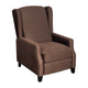 Brown |#| Push Back Wing Back Pocket Spring Recliner in Brown with Side Accent Nail Trim