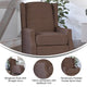 Brown |#| Push Back Wing Back Pocket Spring Recliner in Brown with Side Accent Nail Trim