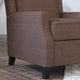 Brown |#| Push Back Wing Back Pocket Spring Recliner in Brown with Side Accent Nail Trim