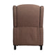 Brown |#| Push Back Wing Back Pocket Spring Recliner in Brown with Side Accent Nail Trim