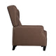 Brown |#| Push Back Wing Back Pocket Spring Recliner in Brown with Side Accent Nail Trim