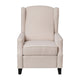 Cream |#| Push Back Wing Back Pocket Spring Recliner in Cream with Side Accent Nail Trim