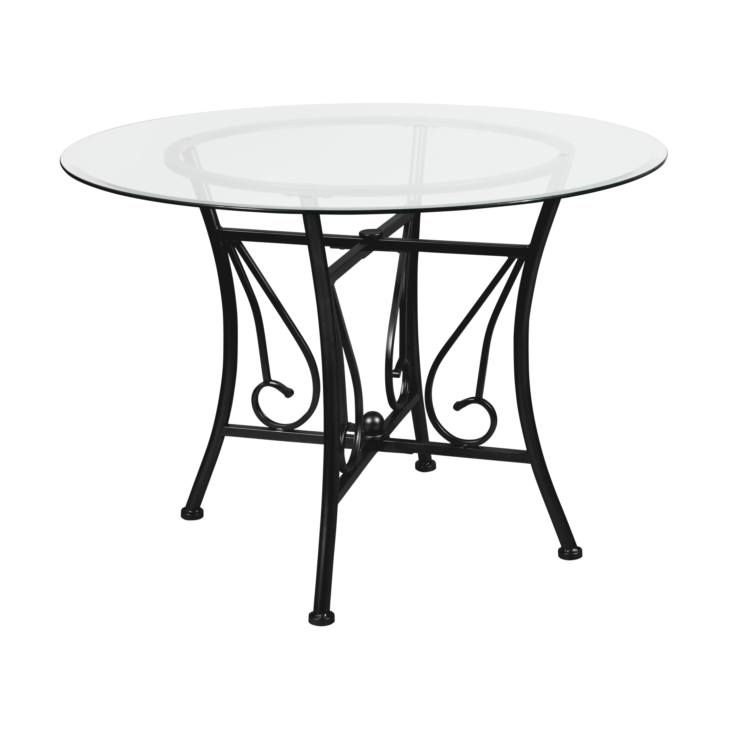 42 inch discount round glass table