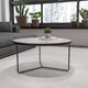 31.5inch Round Indoor Coffee Table in Faux Concrete Finish - Living Room Table