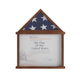 Dark Brown,18.5"W x 3.5"D x 22.5"H |#| Glass Front Flag Display Case with Certificate Holder-Fits 3x5 Flag-Dark Brown