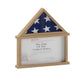 Weathered,26.5"W x 4.5"D x 26.5"H |#| Glass Front Flag Display Case with Certificate Holder-Fits 9x5 Flag-Dark Brown