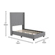 Gray,Twin |#| Twin Size Upholstered Platform Bed with Channel Stitched Headboard in Gray