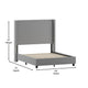 Gray,Full |#| Full Size Upholstered Platform Bed with Channel Stitched Headboard in Gray