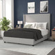 Gray,Queen |#| Queen Size Upholstered Platform Bed with Channel Stitched Headboard in Gray