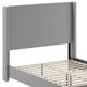 Gray,Queen |#| Queen Size Upholstered Platform Bed with Channel Stitched Headboard in Gray