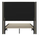 Beige,Full |#| Full Size Upholstered Platform Bed with Channel Stitched Headboard in Beige
