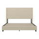 Beige,King |#| King Size Upholstered Platform Bed with Channel Stitched Headboard in Beige