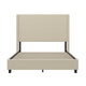 Beige,Queen |#| Queen Size Upholstered Platform Bed with Channel Stitched Headboard in Beige