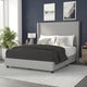 Gray,Queen |#| Queen Size Upholstered Platform Bed with Channel Stitched Headboard in Gray