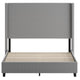 Gray,Queen |#| Queen Size Upholstered Platform Bed with Channel Stitched Headboard in Gray