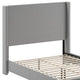 Gray,Queen |#| Queen Size Upholstered Platform Bed with Channel Stitched Headboard in Gray