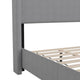 Gray,Twin |#| Twin Size Upholstered Platform Bed with Channel Stitched Headboard in Gray