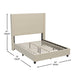 Beige,Full |#| Full Size Upholstered Platform Bed with Channel Stitched Headboard in Beige