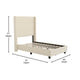 Beige,Twin |#| Twin Size Upholstered Platform Bed with Channel Stitched Headboard in Beige