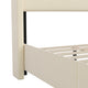 Beige,Twin |#| Twin Size Upholstered Platform Bed with Channel Stitched Headboard in Beige