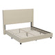 Beige,King |#| King Size Upholstered Platform Bed with Channel Stitched Headboard in Beige