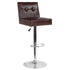 Ravello Contemporary Adjustable Height Barstool with Accent Nail Trim