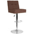 Ravello Contemporary Adjustable Height Barstool with Accent Nail Trim