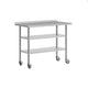 48"W x 24"D |#| Commercial Stainless Steel Work Table with Backsplash and 2 Undershelves -24x48