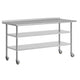 72"W x 30"D |#| Commercial Stainless Steel Work Table with Backsplash and 2 Undershelves -30x72