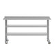 72"W x 30"D |#| Commercial Stainless Steel Work Table with Backsplash and 2 Undershelves -30x72