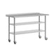 60"W x 24"D |#| Commercial Stainless Steel Work Table with Backsplash and 2 Undershelves -24x60