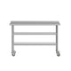 60"W x 24"D |#| Commercial Stainless Steel Work Table with Backsplash and 2 Undershelves -24x60