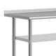 48"W x 24"D |#| Commercial Stainless Steel Work Table with Backsplash and 2 Undershelves -24x48