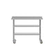 48"W x 24"D |#| Commercial Stainless Steel Work Table with Backsplash and 2 Undershelves -24x48