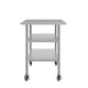 72"W x 30"D |#| Commercial Stainless Steel Work Table with Dual Undershelves and Casters - 30x72