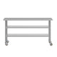 72"W x 30"D |#| Commercial Stainless Steel Work Table with Dual Undershelves and Casters - 30x72
