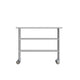 48"W x 24"D |#| Commercial Stainless Steel Work Table with Dual Undershelves and Casters - 24x48