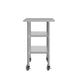 48"W x 24"D |#| Commercial Stainless Steel Work Table with Dual Undershelves and Casters - 24x48