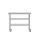 48"W x 24"D |#| Commercial Stainless Steel Work Table with Dual Undershelves and Casters - 24x48