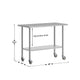 48"W x 24"D |#| Commercial Stainless Steel 18 Gauge Work Table with Undershelf and Casters-24x48