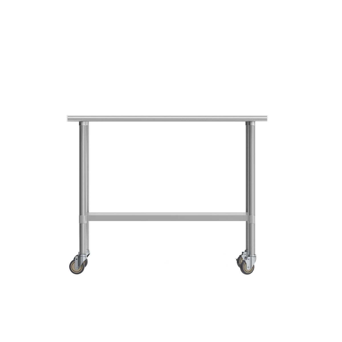 48"W x 24"D |#| Commercial Stainless Steel 18 Gauge Work Table with Undershelf and Casters-24x48