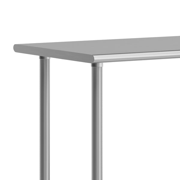 48"W x 24"D |#| Commercial Stainless Steel 18 Gauge Work Table with Undershelf and Casters-24x48