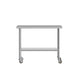 48"W x 24"D |#| Commercial Stainless Steel 18 Gauge Work Table with Undershelf and Casters-24x48