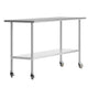 72"W x 24"D x 34.5"H |#| Commercial Stainless Steel 18 Gauge Work Table with Undershelf and Casters-24x72
