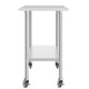 72"W x 24"D x 34.5"H |#| Commercial Stainless Steel 18 Gauge Work Table with Undershelf and Casters-24x72